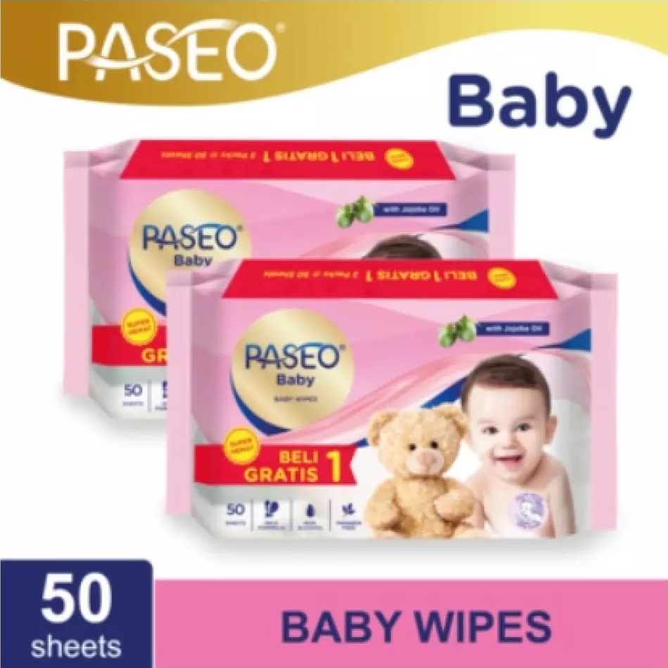 Paseo Baby Wipes 50 sheets Promo Buy 1 Get 1 Tisu Basah Tissue