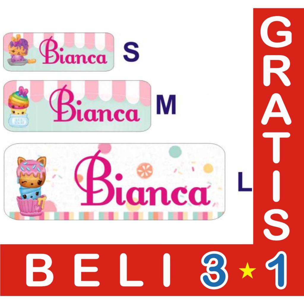 

STIKER LABEL NAMA WATERPROOF BASIC NUMNOMS