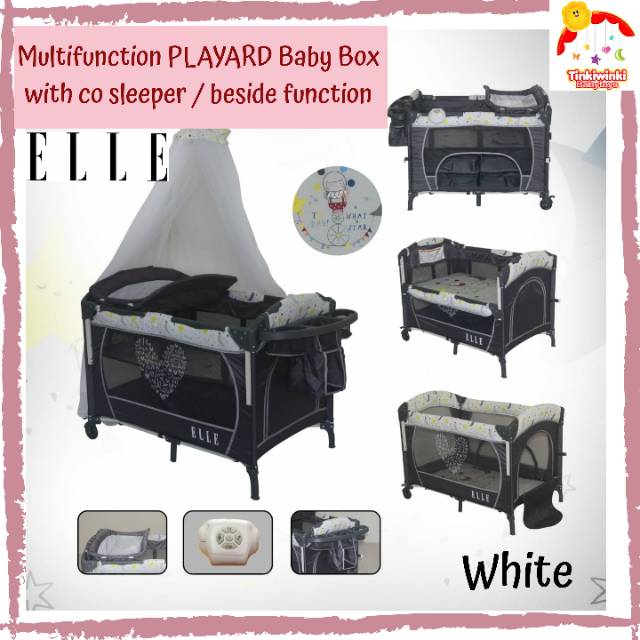 ELLE multifunction PLAYARD Baby box with co sleeper / bedside function