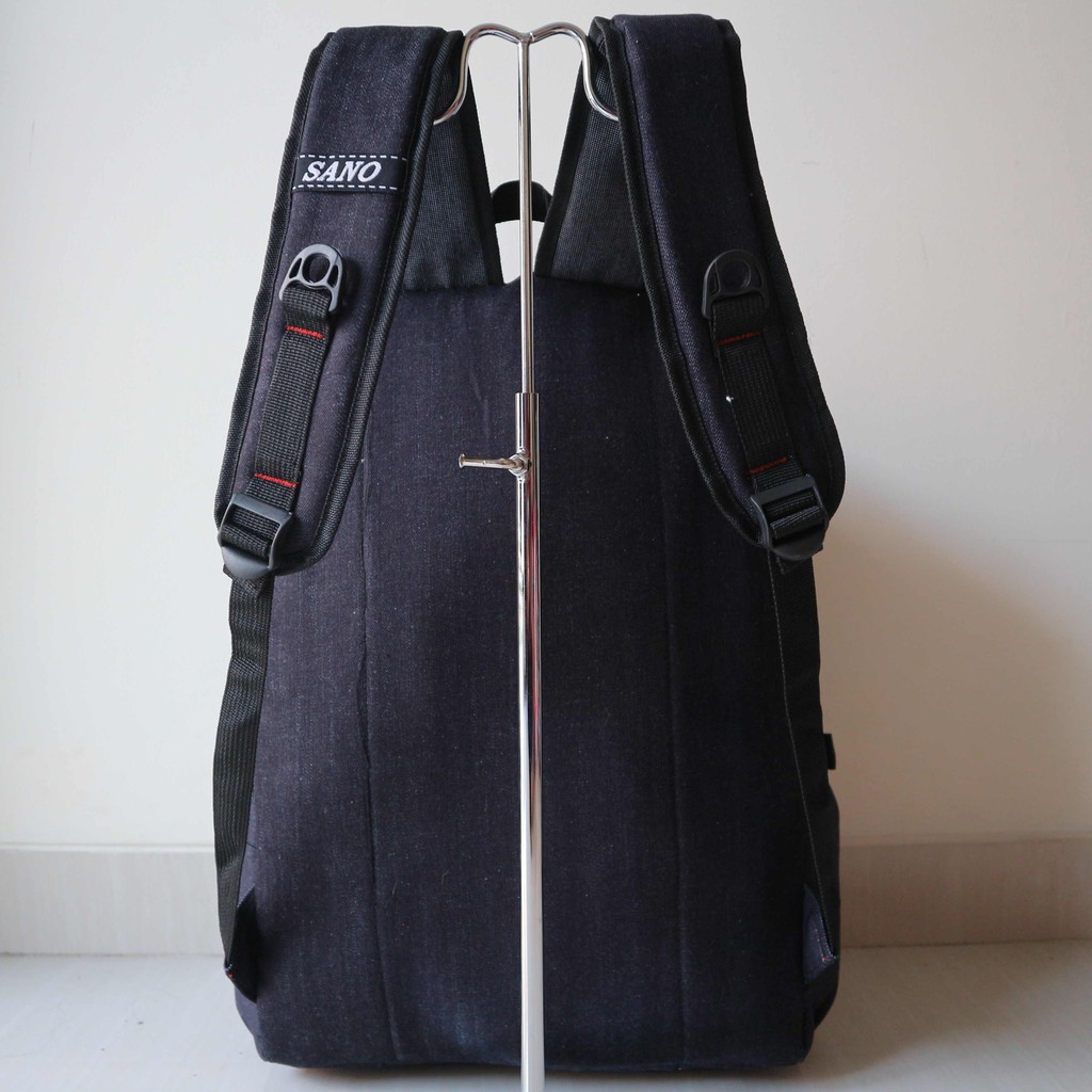 Jual Tas Ransel Punggung Back Pack Distro Navy Jeans Denim Pria Wanita Cowok Cewek Gaul