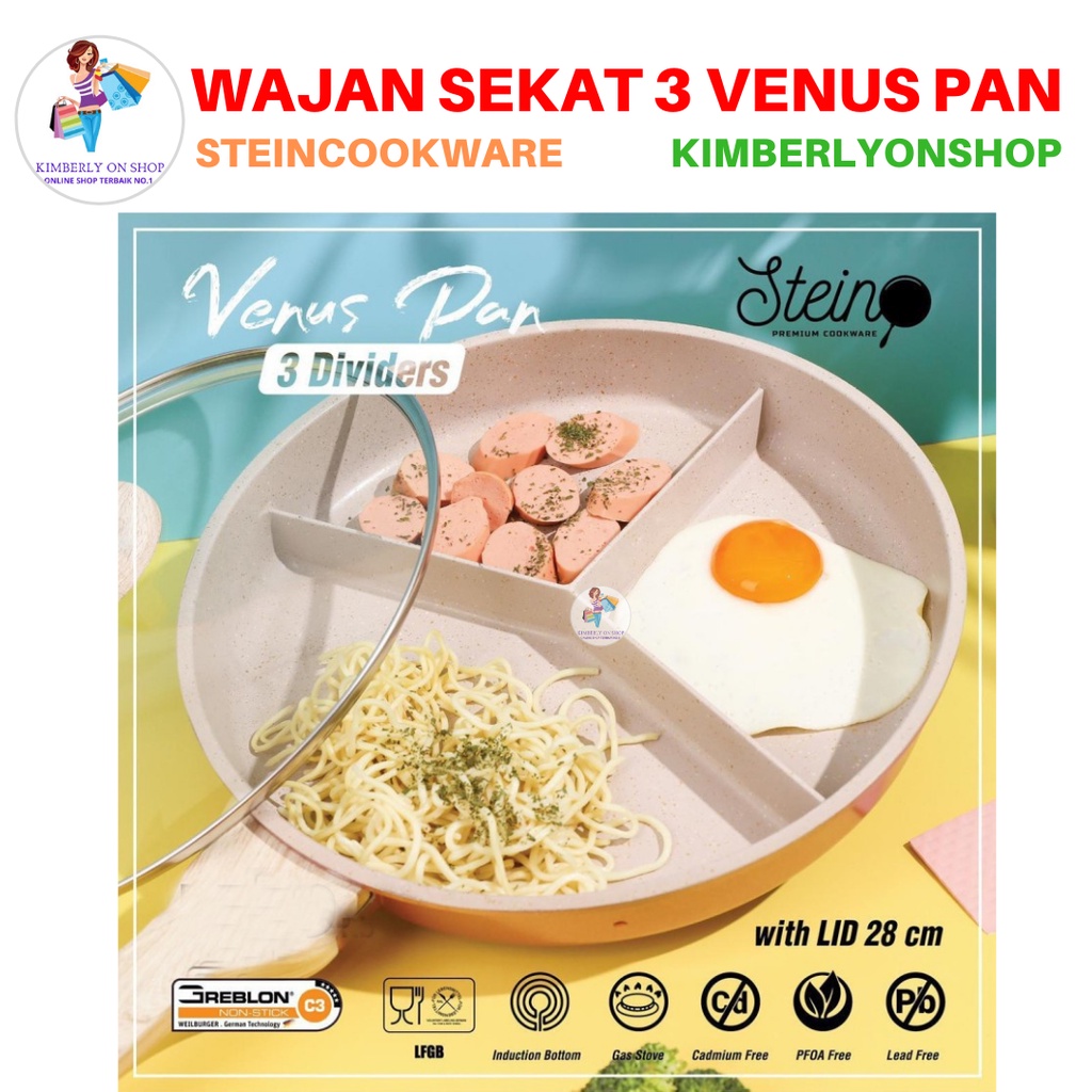 Wajan 3 Sekat Venus Pan Panci 28 cm Stein Cookware