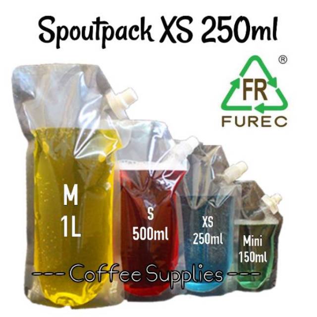 POUCH SPOUTPACK XS 250 kemasan kantong spout packaging cairan pengganti botol spout pack kpack