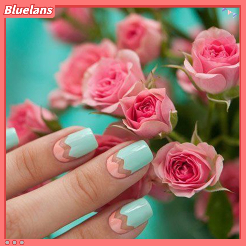 [Bayar Di Tempat][bluelans] 5 Lembar Stiker Cetakan French Nail Art Manicure DIY