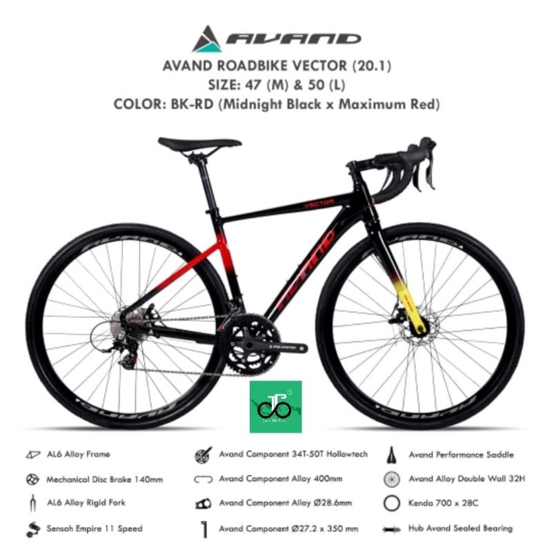 Sepeda Balap 700c (Road Bike) Avand Vector (2x11 speed) SALE