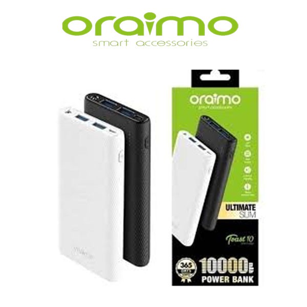 Oraimo Compact 10000mAh Ultra Slim Powerbank OPB-P110D Fast Charging