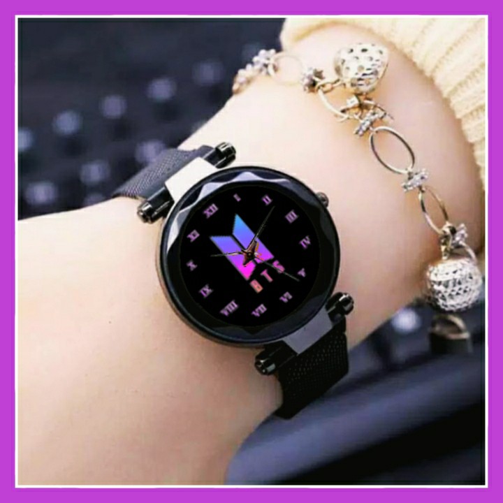 Jam Tangan BTS Anti Air FREE box strap Magnet kualitas Premium harga murah grosir keren Kekinian Ter