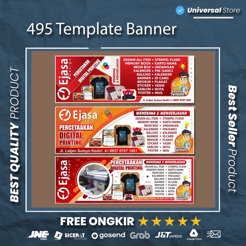 Jual Koleksi 495 Template Spanduk Banner Usaha Percetakan Corel Format ...