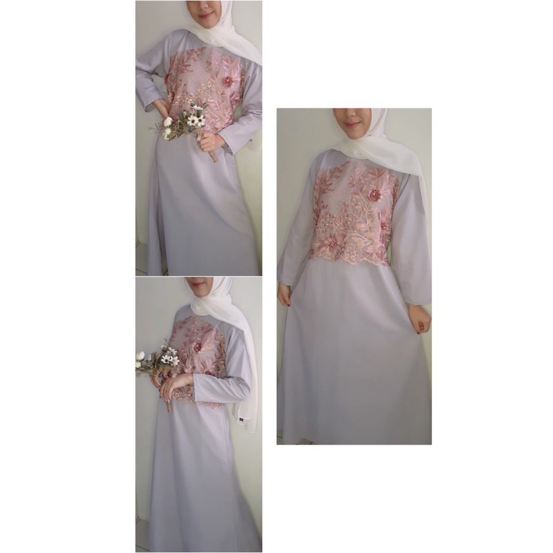 Dress tille /Gamis brukat /Dress Brukat