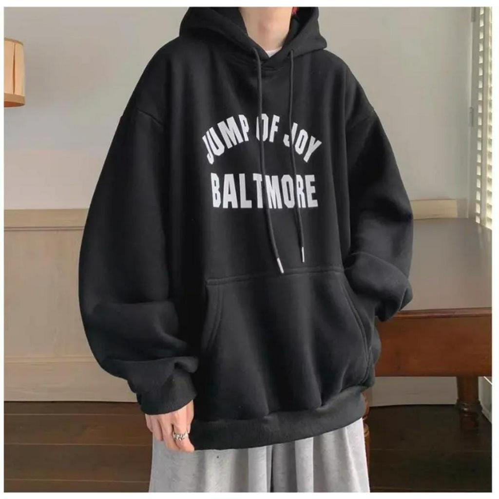 HOODIE KOREA UNISEX OVERSIZE JUM OF JOY FIT TO XL SWEATER FLEECE TEBAL HALUS TERBARU