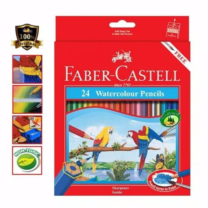 

Eklusif Pensil Warna Watercolour Faber Castell 24 Warna Murah