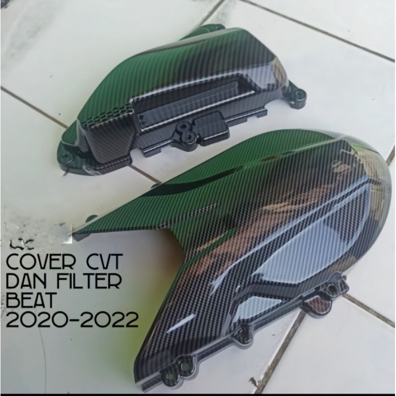 cover CVT dan FILTER BEAT DULUXE BEAT STREET 2020-2022 karbon kilap