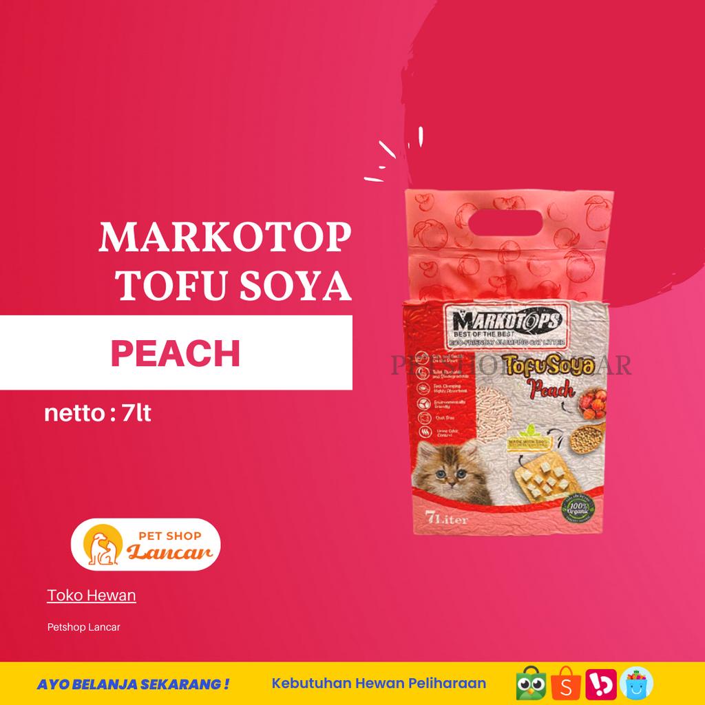 pasir kucing MARKOTOP MARKOTOPS tofu soya clump 7Liter - Peach