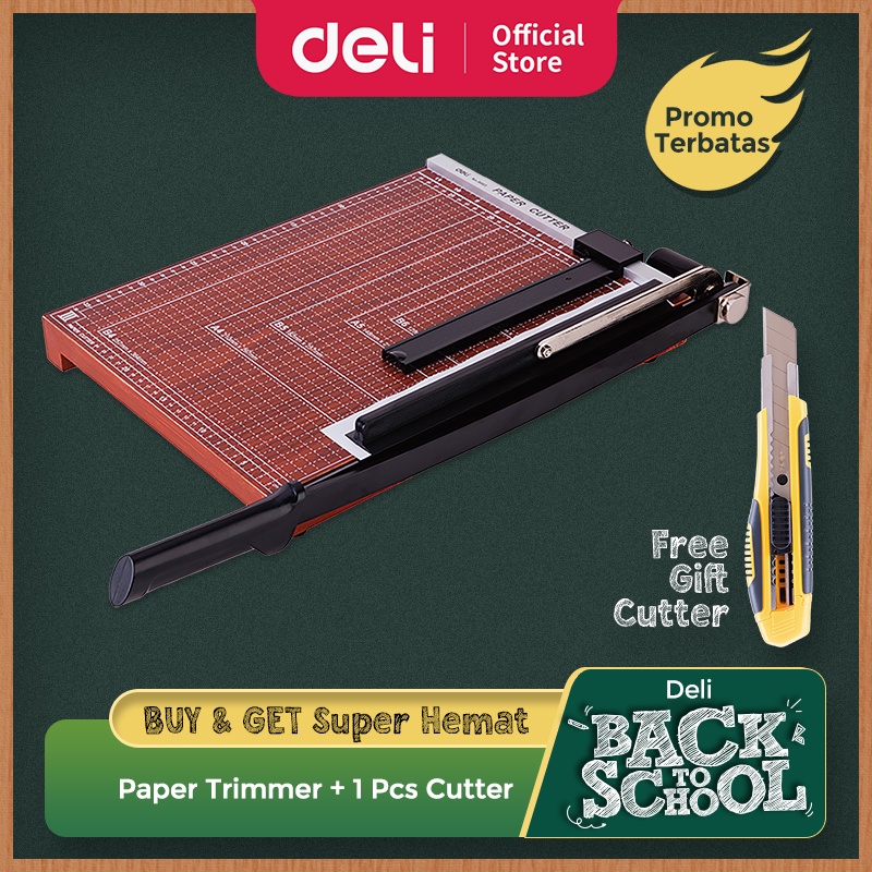 

Deli Paper Trimmer Paper Cutter Pemotong Kertas B4/A4 Bahan Kayu Anti Karat E8003 E8004