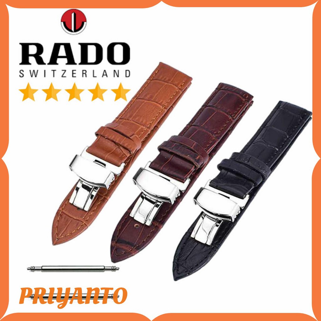 Strap Watch Tali Jam Tangan Kulit Leathers Rado 18mm 20mm Free Pen