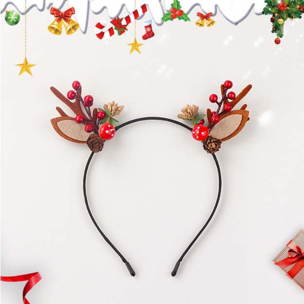 Bando Natal Christmas Tanduk Rusa Dewasa Anak Bando Xmas Santa Claus