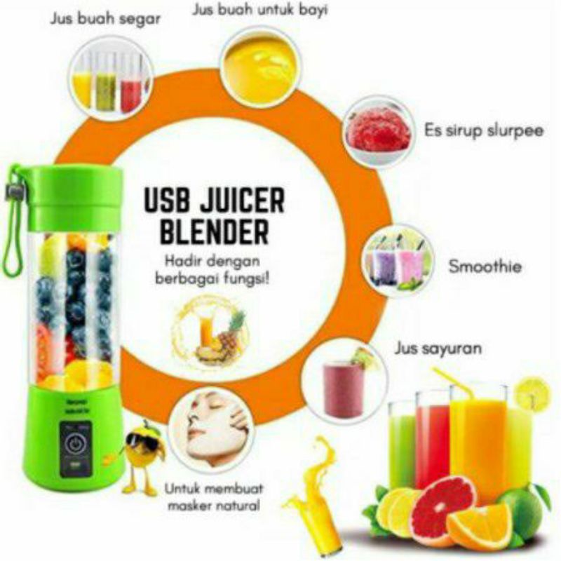 blender portabel buat juice pakai baterai charger cocok buat traveling kantor bisa masuk tas