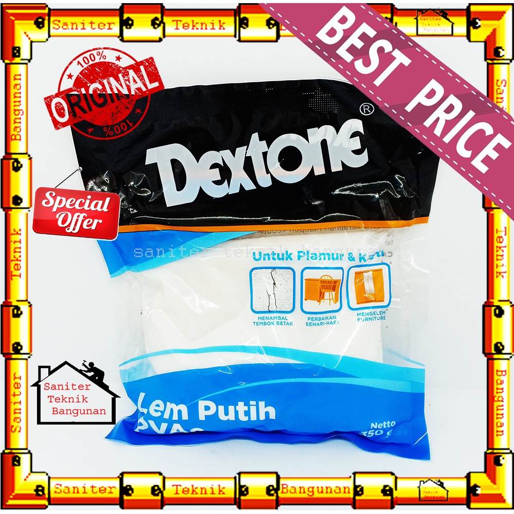 Lem Putih PVAC Plamur Dextone 350 Gram