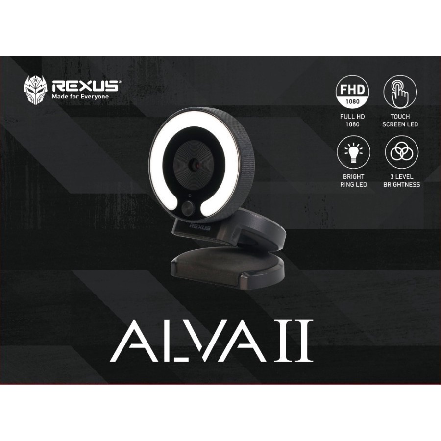 Rexus Alva II Webcam Full HD 1080 Alva 2 Bright LED Light - Webcam