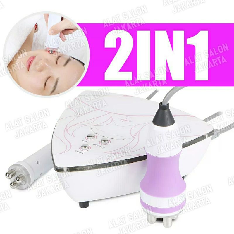 MESIN FACIAL 2 IN 1 RF SLIMMING PENGENCANGAN WAJAH ANTI KERUT RF MULTIPOLAR 2 HANDLE SETRIKA WAJAH