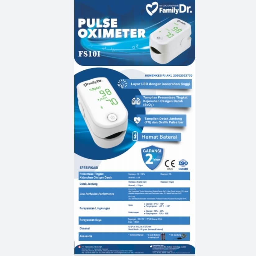 Pulse Oxymeter/Saturisasi FamilyDr / Family Dr FS101