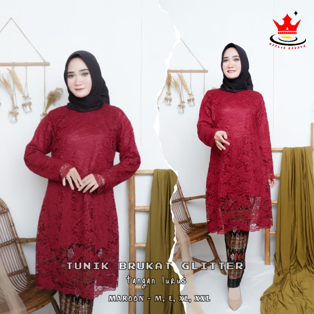 ADE&gt; WOW HADIR LAGI!! KEBAYA MODERN TERPOPULER / BAJU KEBAYA TUNIK BRUKAT / TUNIK BRUKAT MODERN