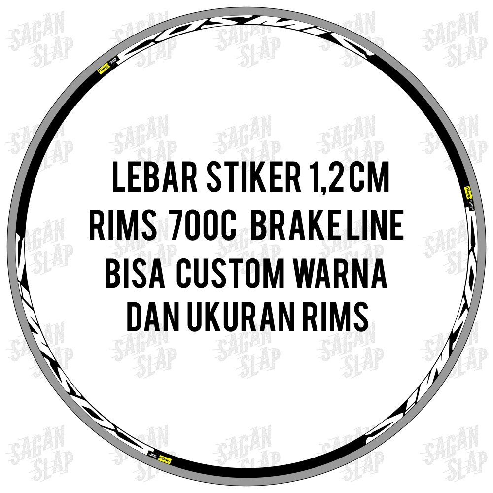 Decal Mavic Cosmic lebar sticker 1.2 cm Rims 700c