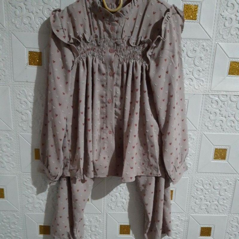 UPTOFEMALE SETELAN RUBI RUBY / SET RUBI / ONESET RUBI / ONESET BUSUI / SETELAN SMOKE RUBI LOVE CRING