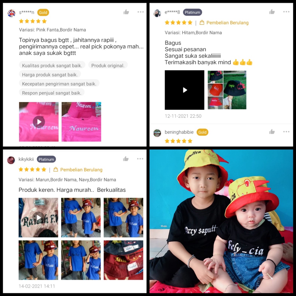 BUCKET DINO ANAK BISA BORDIR NAMA REQUEST NAMA CUSTOM NAMA BEBAS SUKA SUKA