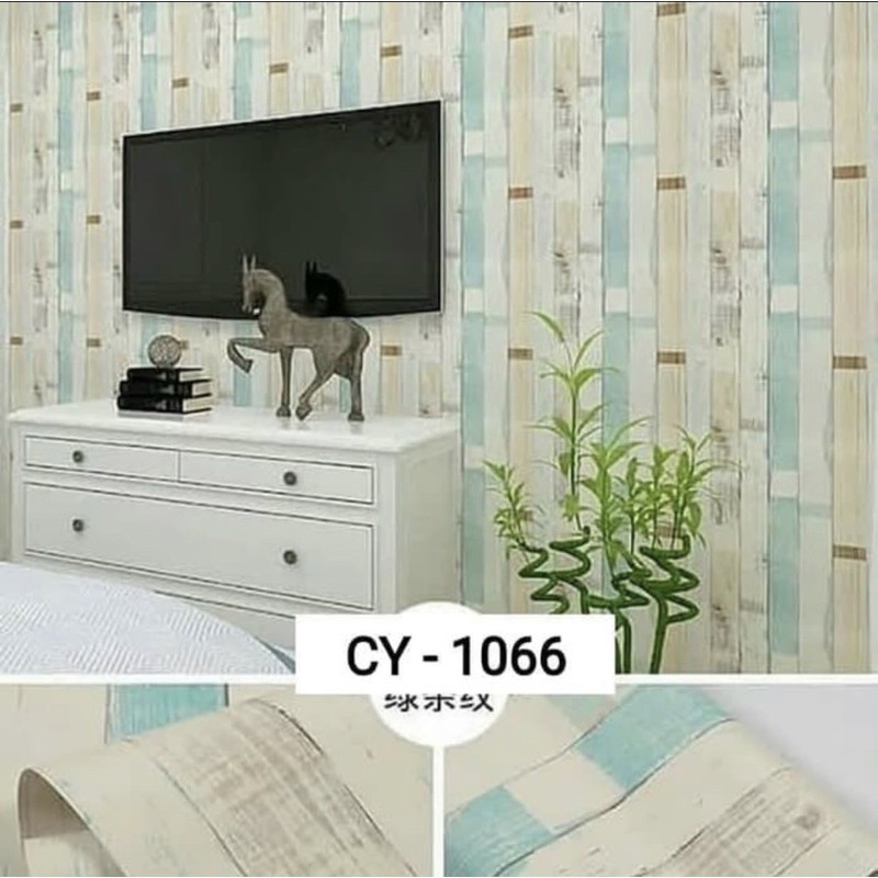 Wallpaper BIRU CREAM 10 m X 45 cm [ CY 1066 ]