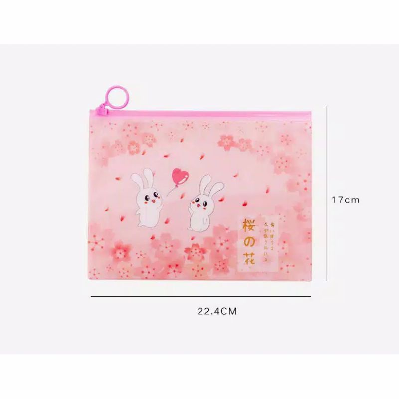 Pouch Transparan Motif Unicorn Pink Panther Rabbit Untuk Masker Kosmetik