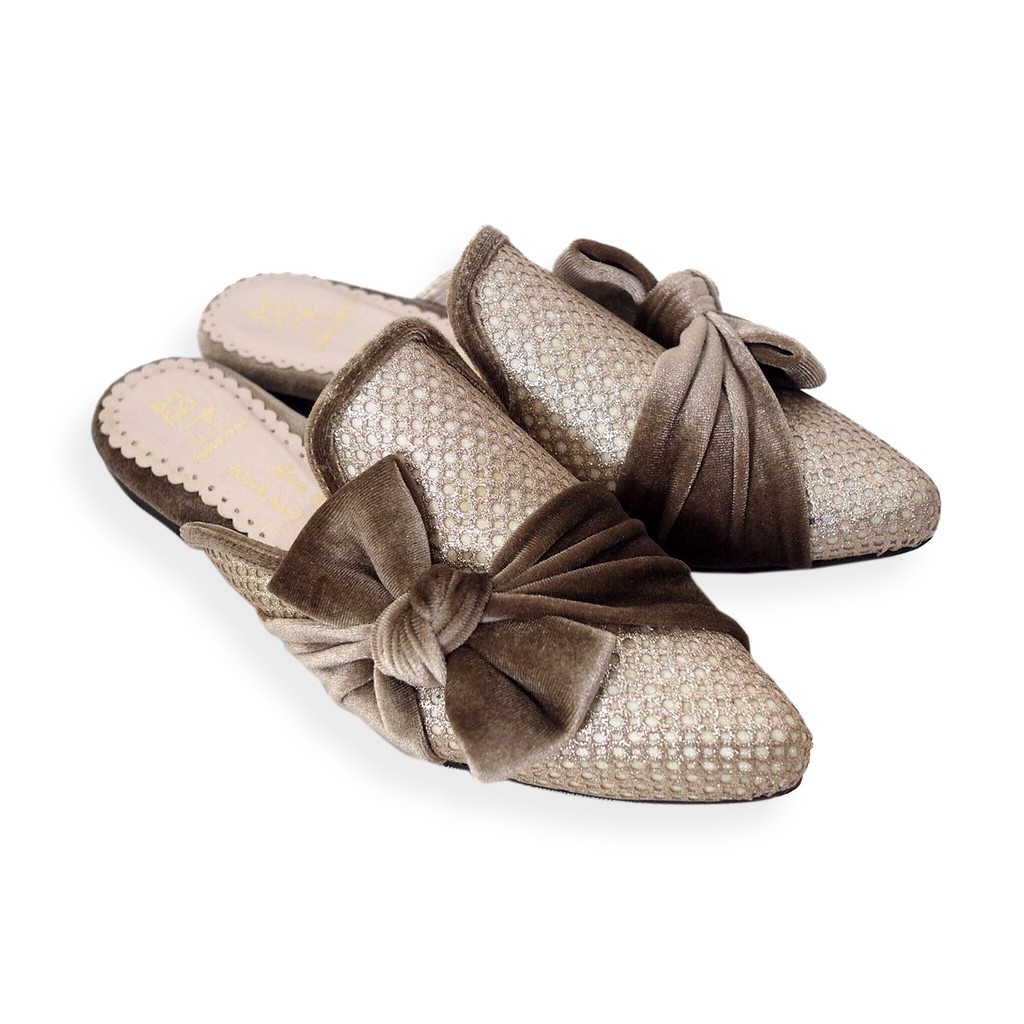 Polla Polly Zahra Gold Sandal  Selop Wanita  Shopee 