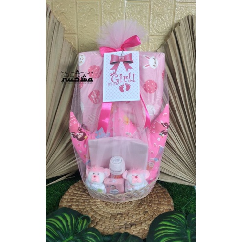 hampers bayi/parcel bayi/kado bayi/baby gift set/hampers baby/kado bayi baru lahir/parsel bayi/nuswa parselbayi/kado melahirkan/kado lahiran/gift set/kado bayi perempuan/kado bayi laki laki/gift bayi/paket kado bayi/hampers kado/gift bayi/parsel bayi-Motif girl 150.000