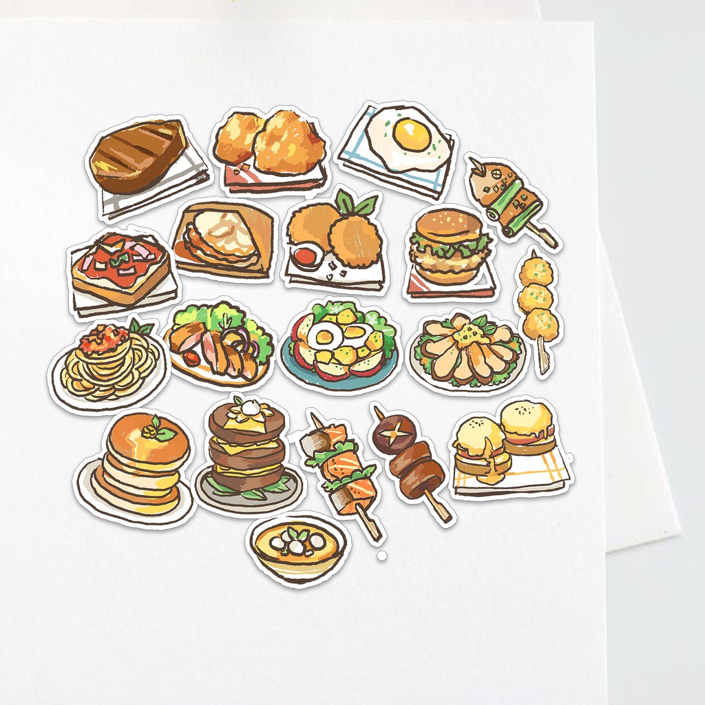 

Sticker Aesthetics Foods | 19pcs