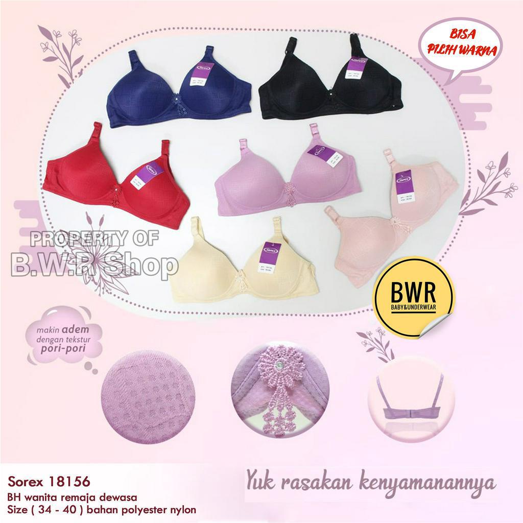 Bra Wanita Dewasa Sorex 18156 | Bra Busa Sedang Tanpa Kawat Full Motif Cup |Bwr