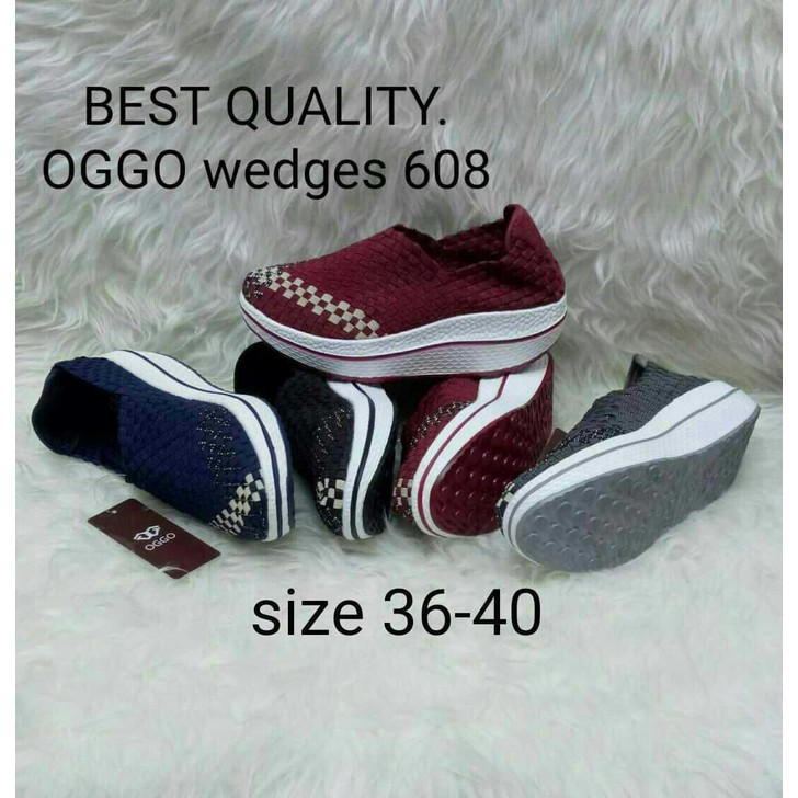 Oggo 608 sepatu IMPORT anyaman rajut wanita ORI