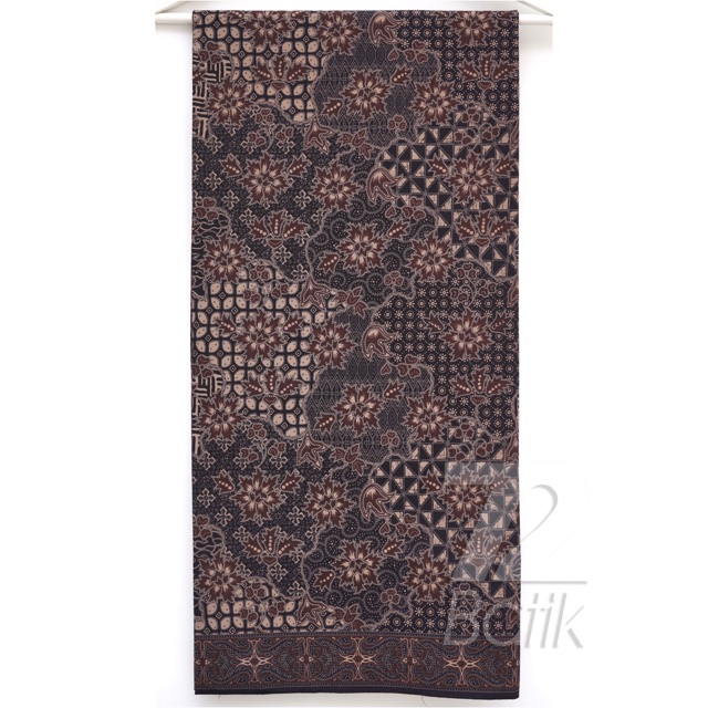 KAIN BATIK KATUN Premium Motif Sekar Jagad Warna Hitam Item Black 725052 Cap 72 Jarik Jarit Samping Kebat Panjang Batik Katun Modern Premium Bahan Seragam Batik Pernikahan Kantor Keluarga Murah Kamen Jadi Batik Bali Lembaran