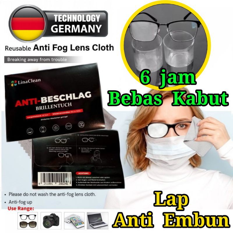 Kain Lap Kacamata Anti Embun Anti Fog ANTI BESCHLAG Brillentuch Cleaner Lensa Anti Fogging Kacamata