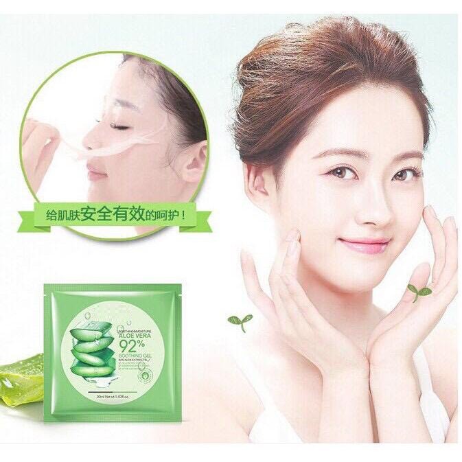 [SACHET] BIOAQUA MASKER ALOEVERA 92% TOPENG / MASK ALOE VERA 92% / MASKER WAJAH