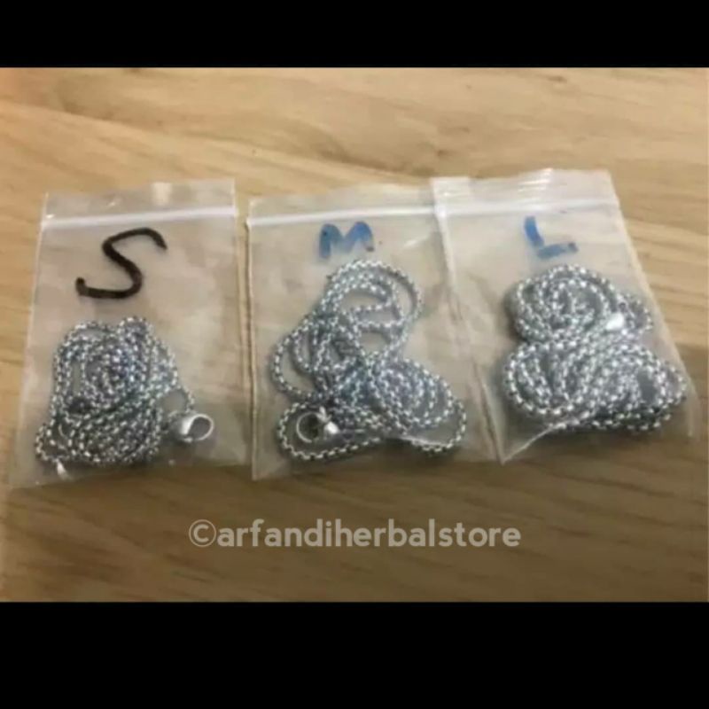 Rantai Kalung Chain KK Liforce Stainless Steel Baja Putih Asli Anti Karat Tidak Luntur Nyaman di Pak