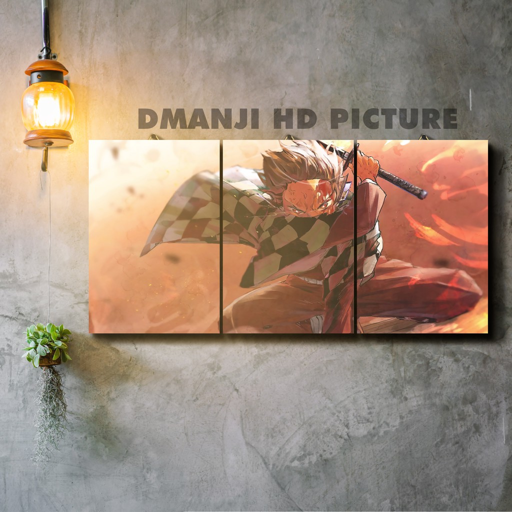 POSTER KAYU MULTIPANEL KIMETSU NO YAIBA / 60X30 / HIASAN DINDING DEMON SLAYER / PAJANGAN KAMAR ANIME-HD - KNY 88