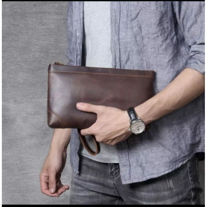 Tas tangan Kulit handbag kulit asli pouch asli kulit ch tas hand bag kulit asli garut