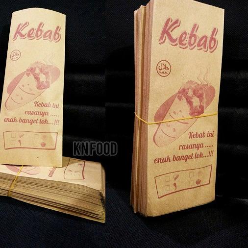 

✻ Kantong Kebab Kecil 100 pcs - Dus Kebab Coklat Kecil - Kemasan Untuk Kebab isi 100 ♩