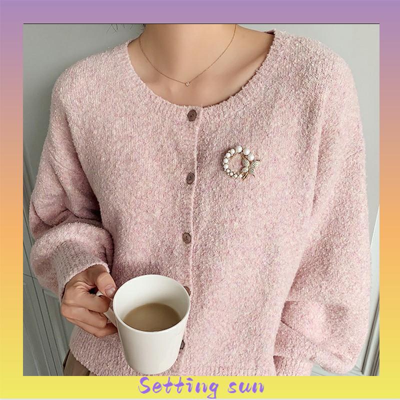 Candy Jewelry Fashion Korean Butterfly Brooches Gold Color Pearl Brooch Pins Rhinestone Breastpin for Women TN