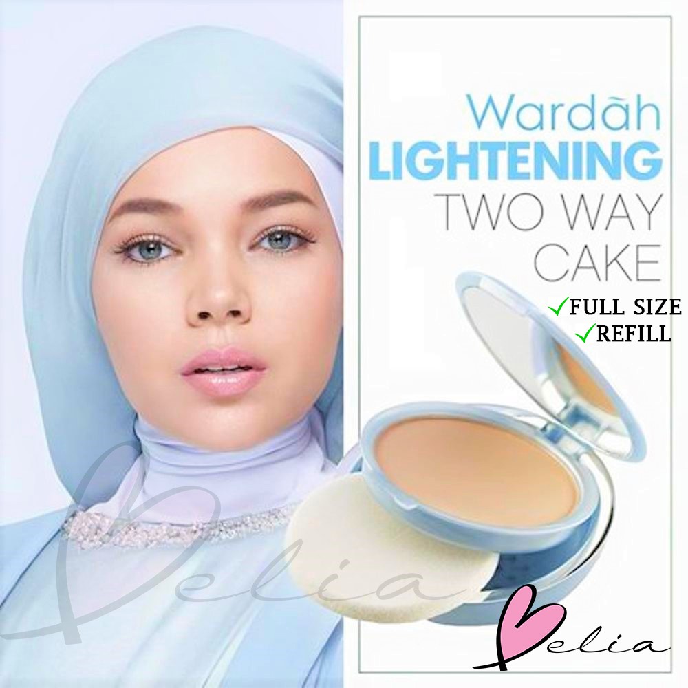 ❤ BELIA ❤ FULL SIZE &amp; REFILL Wardah Lightening Powder Foundation Two Way Cake Light Feel ( TWC )