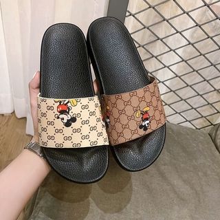  Sandal  Selop  Rumah Flat Open Toe Motif Mickey Mouse Bahan 