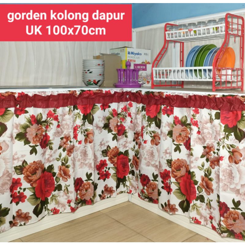 Jual Gorden Kolomg Dapur Motif Red Shabby Shopee Indonesia