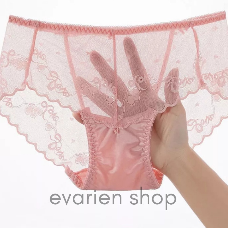 EVARIEN 801 - CD Brokat Satin / Pretty Lace Panties Lingerie Transparent Panty Transparan Floral Cel
