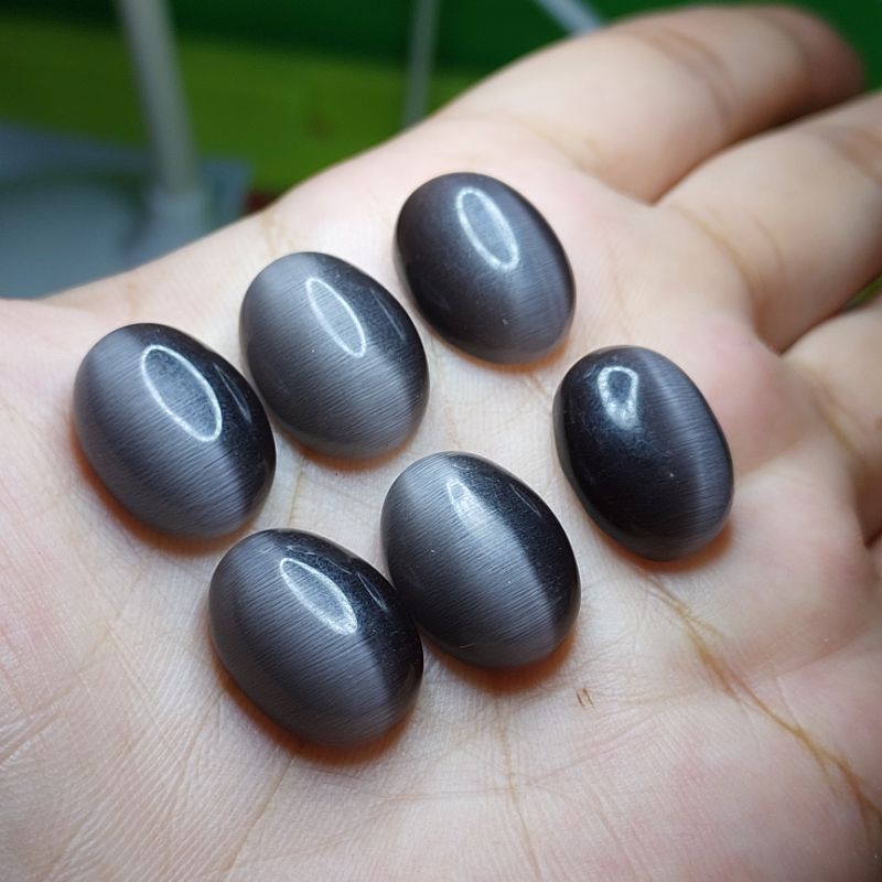 batu akik cat eye hitam sintetic manmade tidak asli cilimanite hitam murah