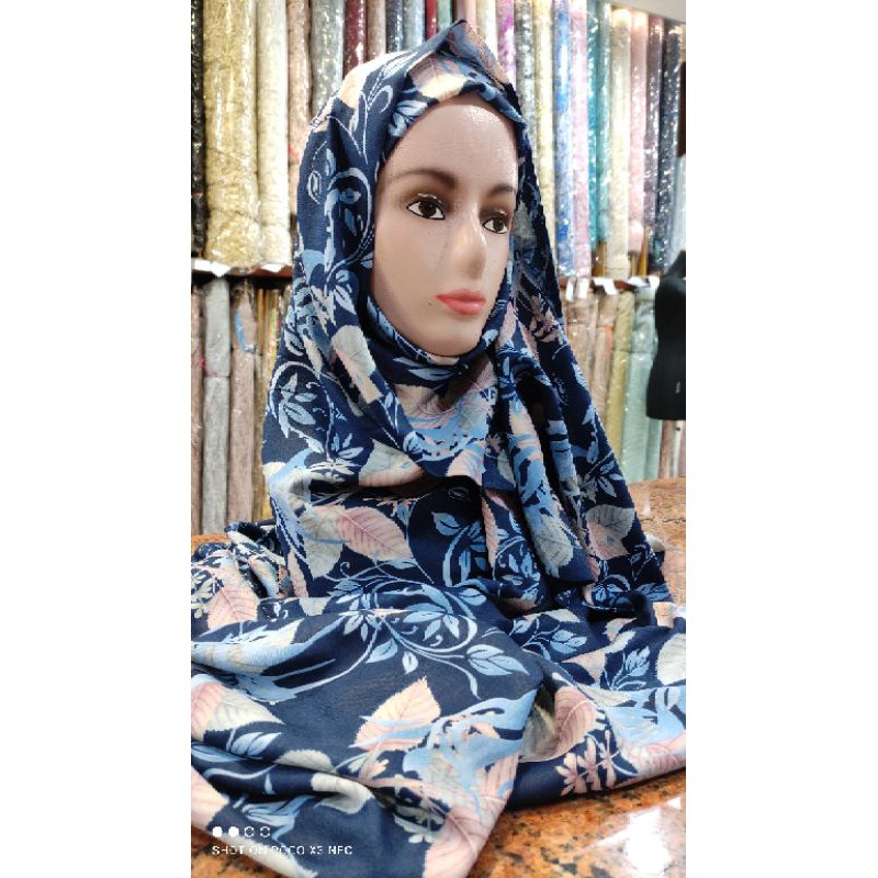 Kain Soft Voal Motif Biru Monalisa