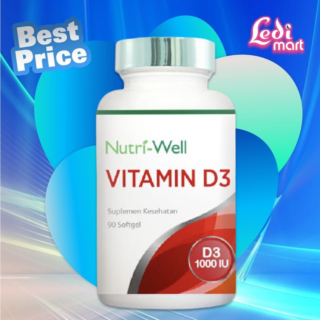ORIGINAL Nutriwell Vitamin D3 1000 IU 90s BPOM / Nutri-Well Vitamin Imunitas Tulang / LEDI MART